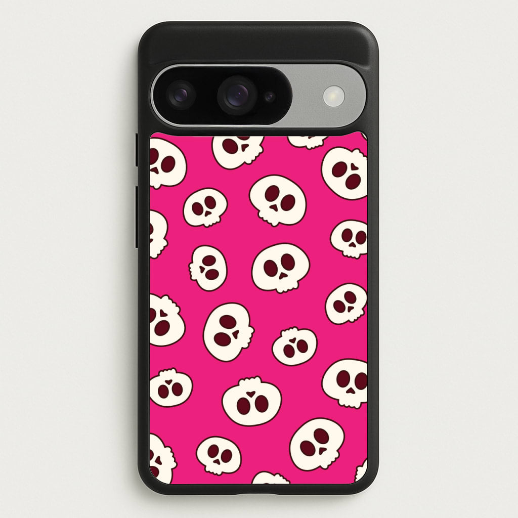 Pink Skulls Pattern Phone Case for Google Pixel 10 / 10 Pro