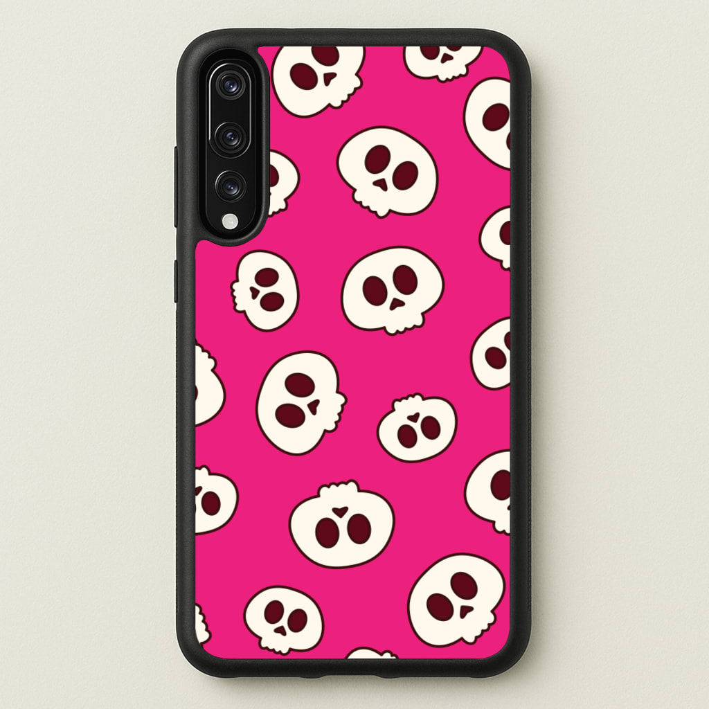 Pink Skulls Pattern - Goth Aesthetic Phone Case for Huawei P20 Pro