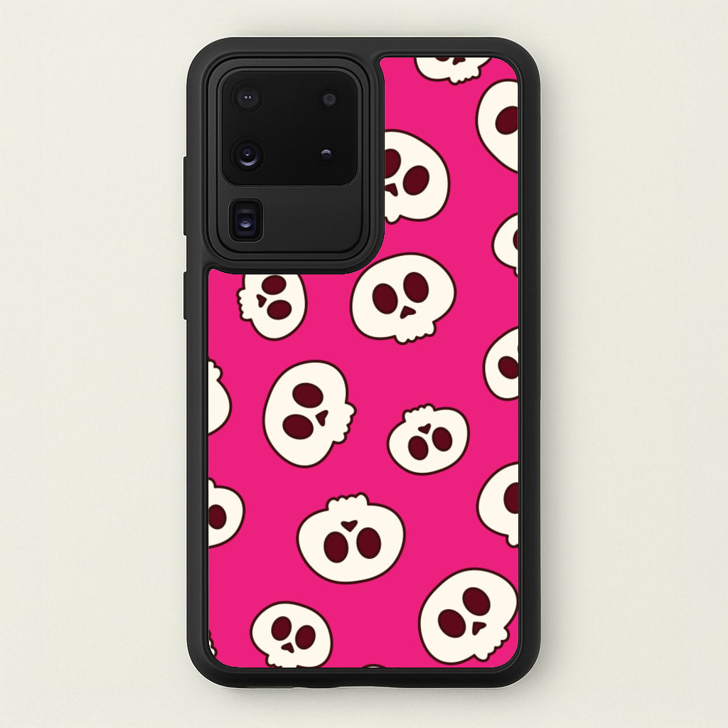 Pink Skulls Pattern - Goth Aesthetic Phone Case for Galaxy S20 Ultra