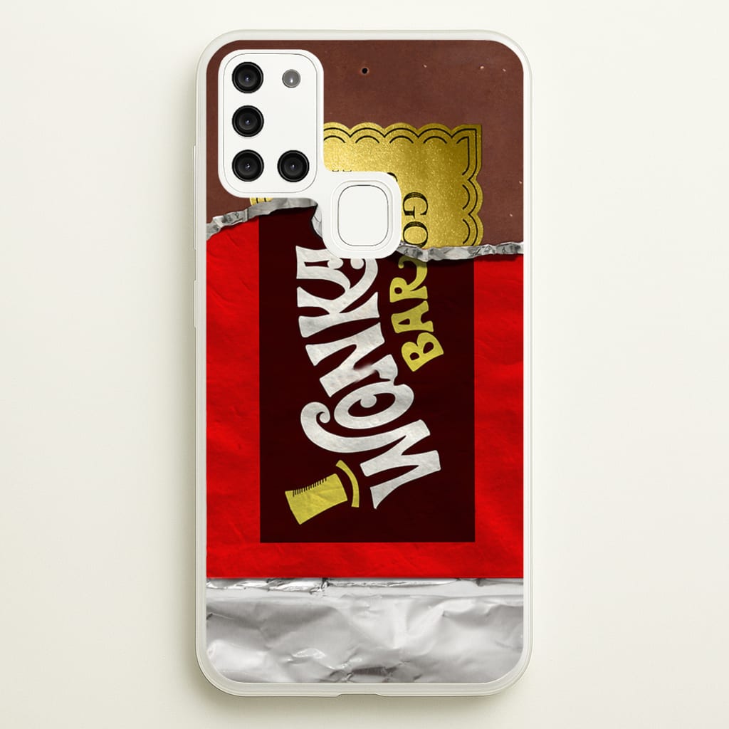 Wonka Bar Golden Ticket - Phone Case for Galaxy A21s