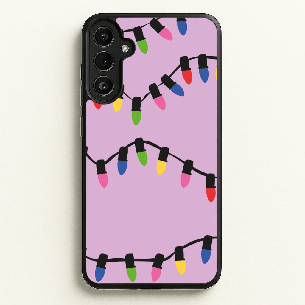 Pink Lights - Christmas Patterns - Christmas Patterns Phone Case for Galaxy A34