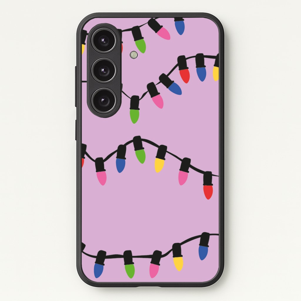 Pink Lights - Christmas Patterns - Christmas Patterns Phone Case for Galaxy S25