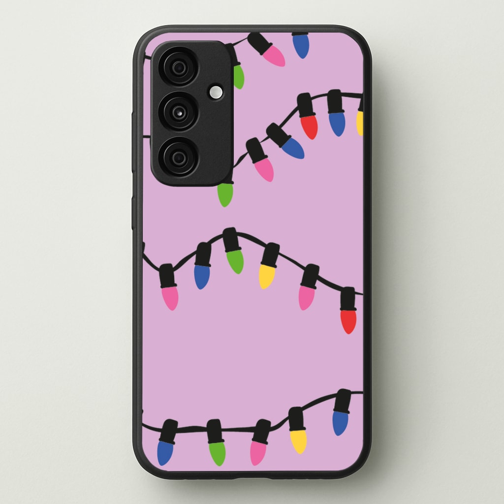 Pink Lights - Christmas Patterns - Christmas Patterns Phone Case for Galaxy A35