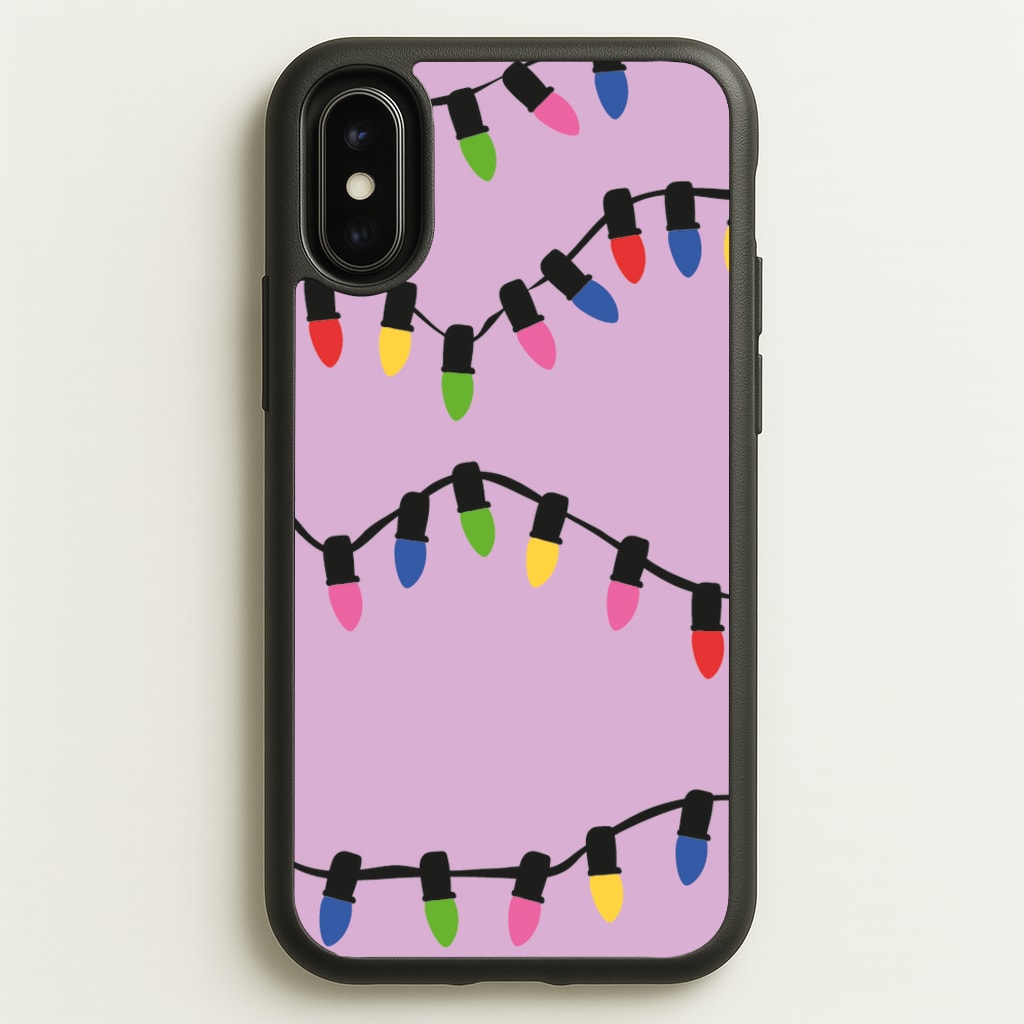 Pink Lights - Christmas Patterns - Christmas Patterns Phone Case for iPhone X / XS