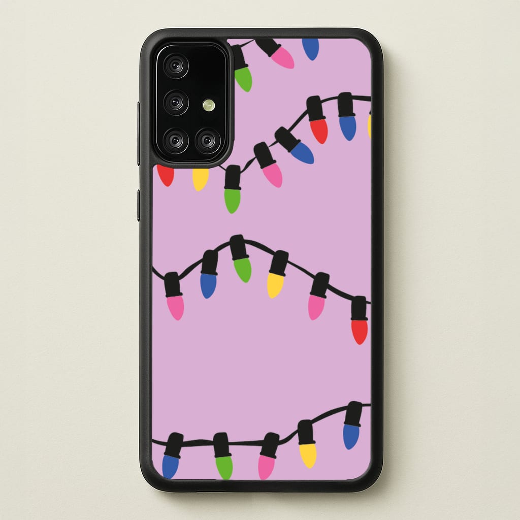 Pink Lights - Christmas Patterns - Christmas Patterns Phone Case for Galaxy A71