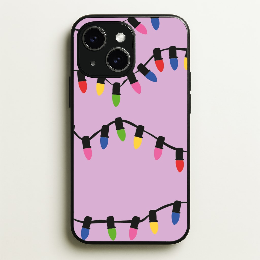 Pink Lights - Christmas Patterns - Christmas Patterns Phone Case for iPhone 15