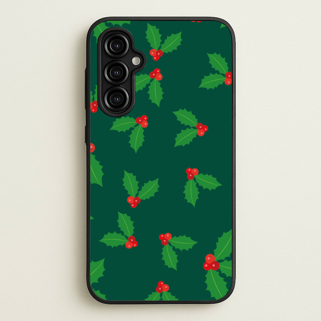 Holly - Christmas Patterns - Christmas Patterns Phone Case for Galaxy A54