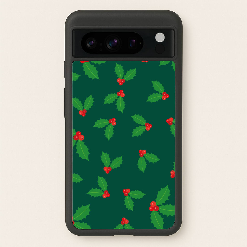 Holly - Christmas Patterns - Christmas Patterns Phone Case for Google Pixel 8 Pro