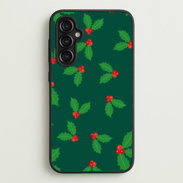 Holly - Christmas Patterns - Christmas Patterns Phone Case for Galaxy A14