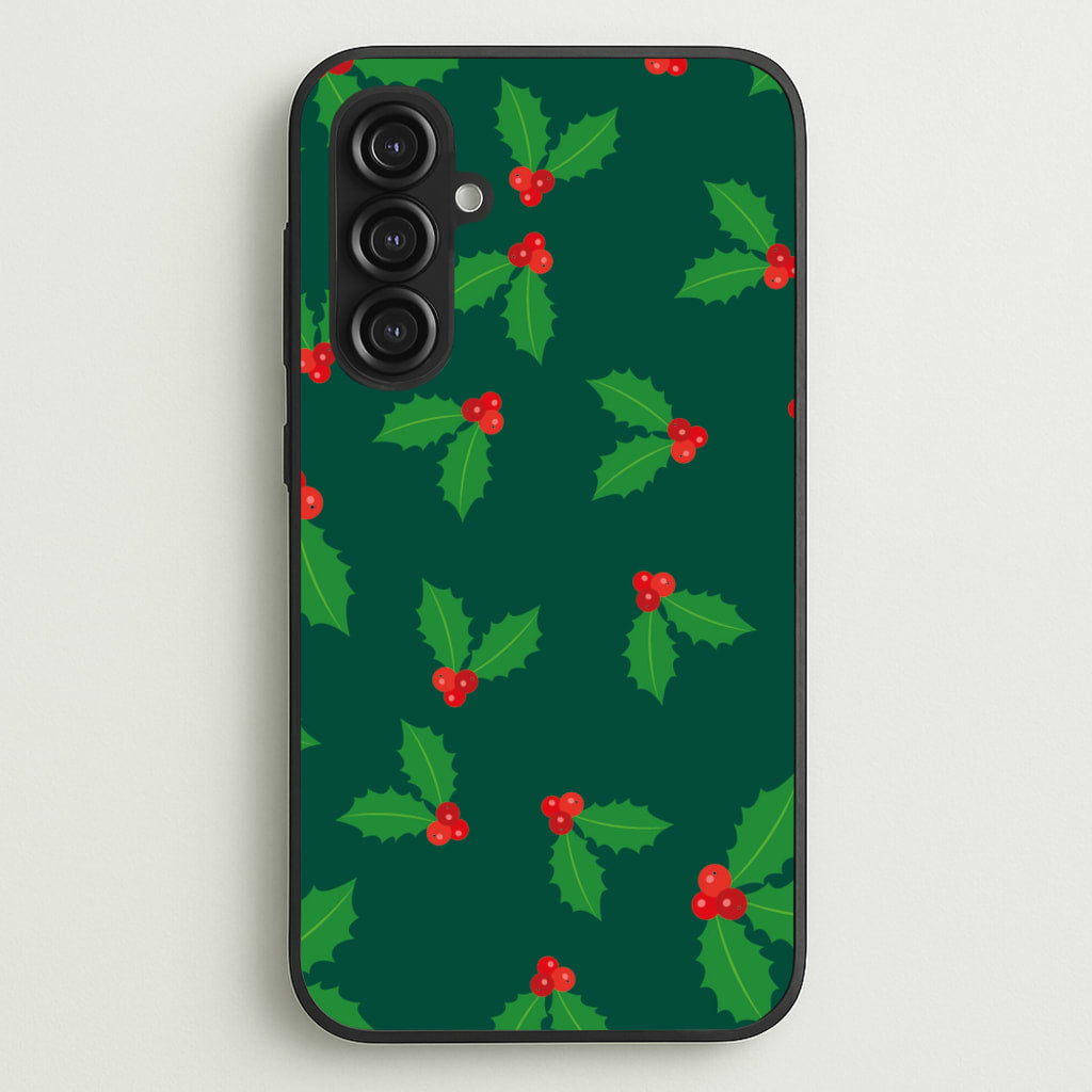 Holly - Christmas Patterns - Christmas Patterns Phone Case for Galaxy S23FE