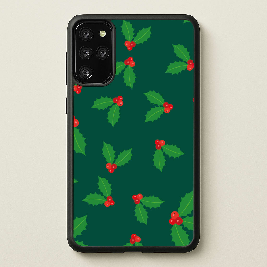 Holly - Christmas Patterns - Christmas Patterns Phone Case for Galaxy S20 Plus