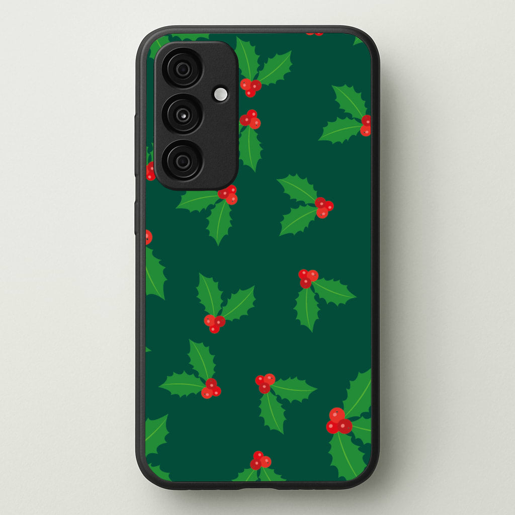 Holly - Christmas Patterns - Christmas Patterns Phone Case for Galaxy A15