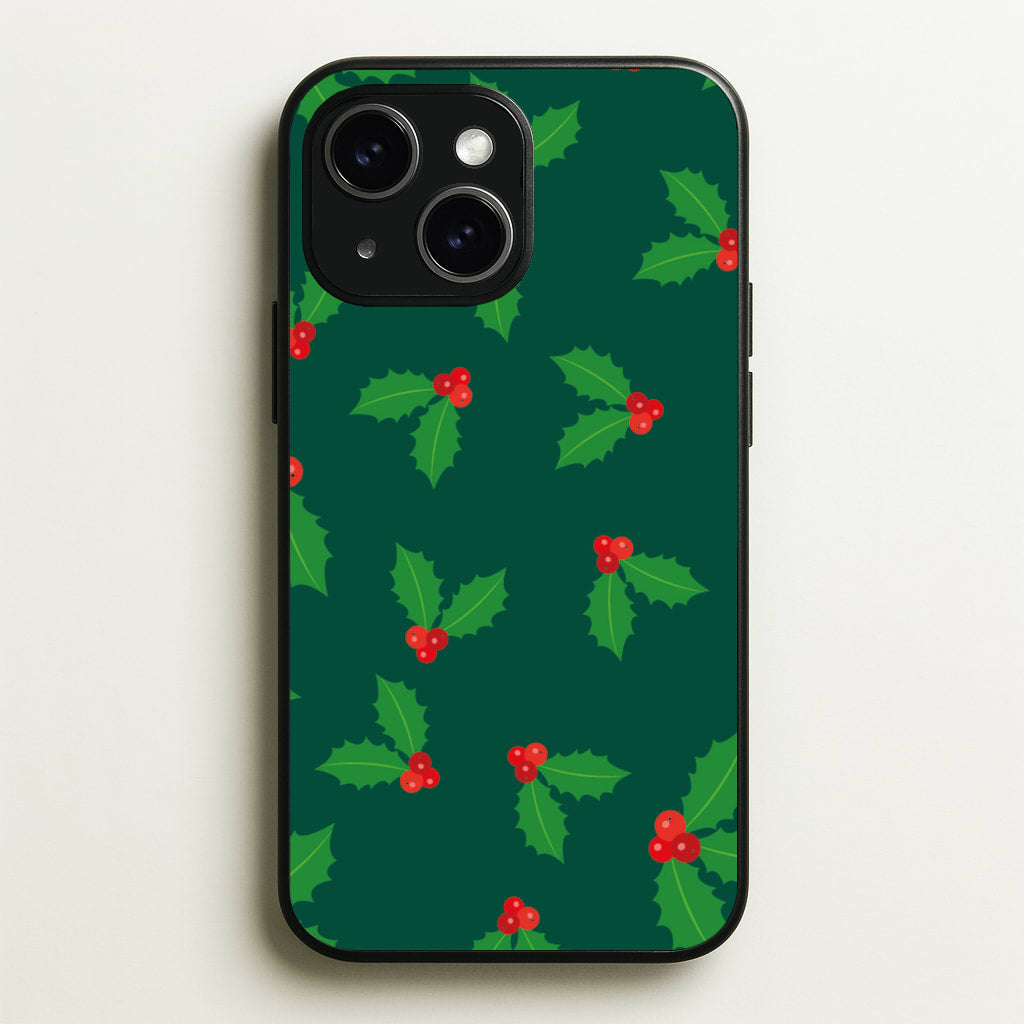 Holly - Christmas Patterns - Christmas Patterns Phone Case for iPhone 15