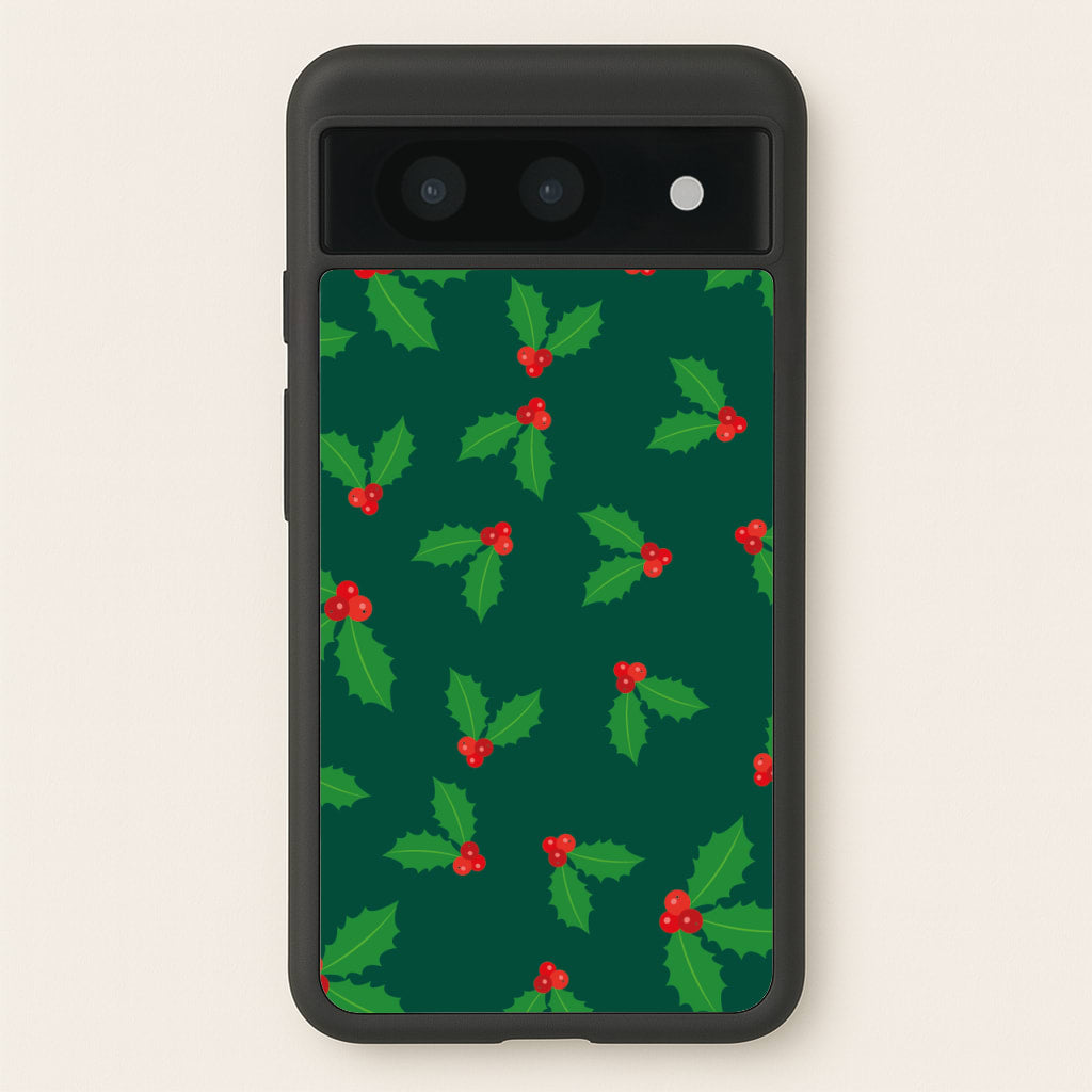 Holly - Christmas Patterns - Christmas Patterns Phone Case for Google Pixel 8a