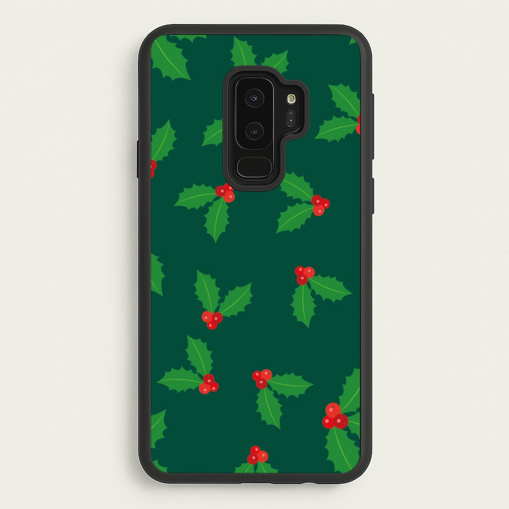 Holly - Christmas Patterns - Christmas Patterns Phone Case for Galaxy S9 Plus