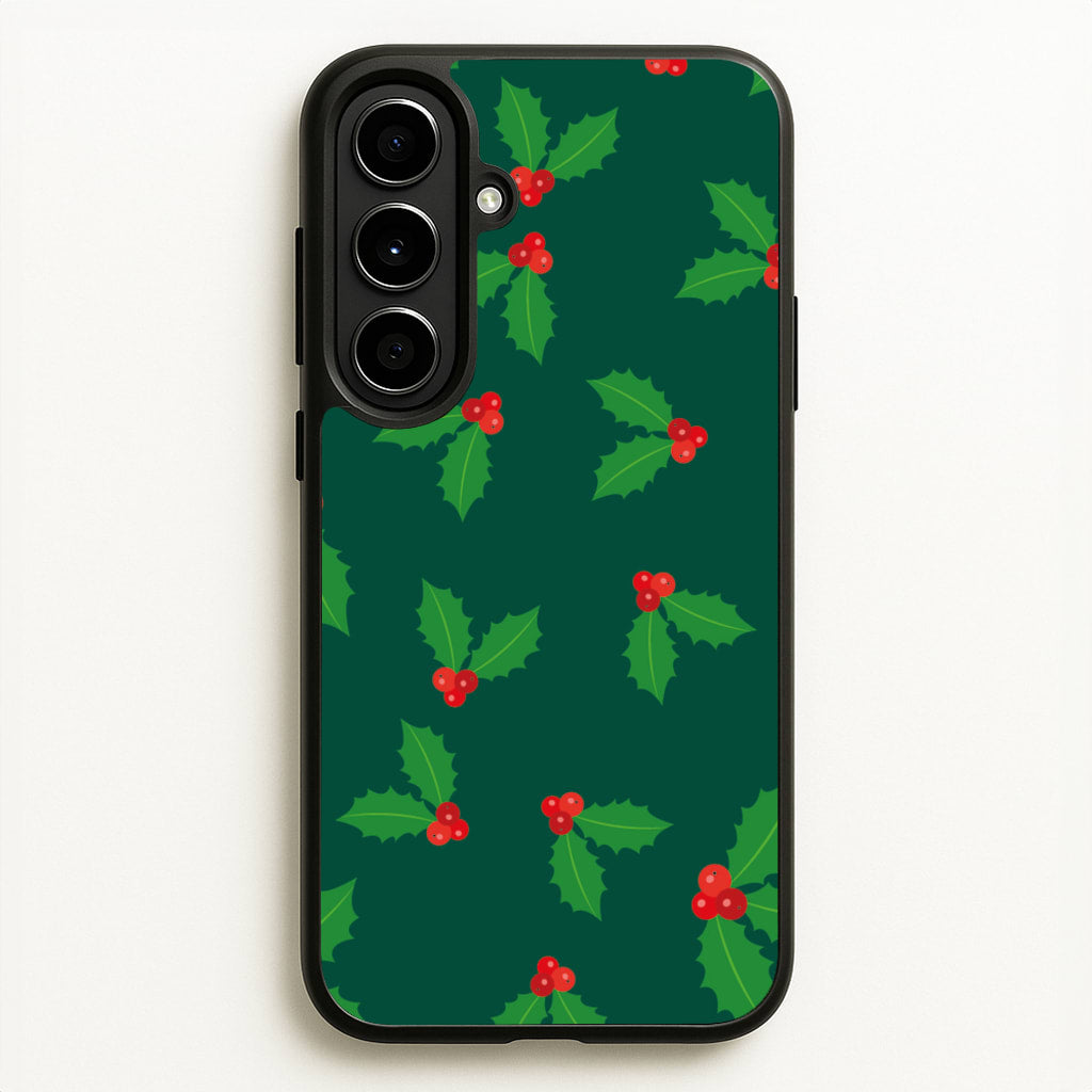 Holly - Christmas Patterns - Christmas Patterns Phone Case for Galaxy A56