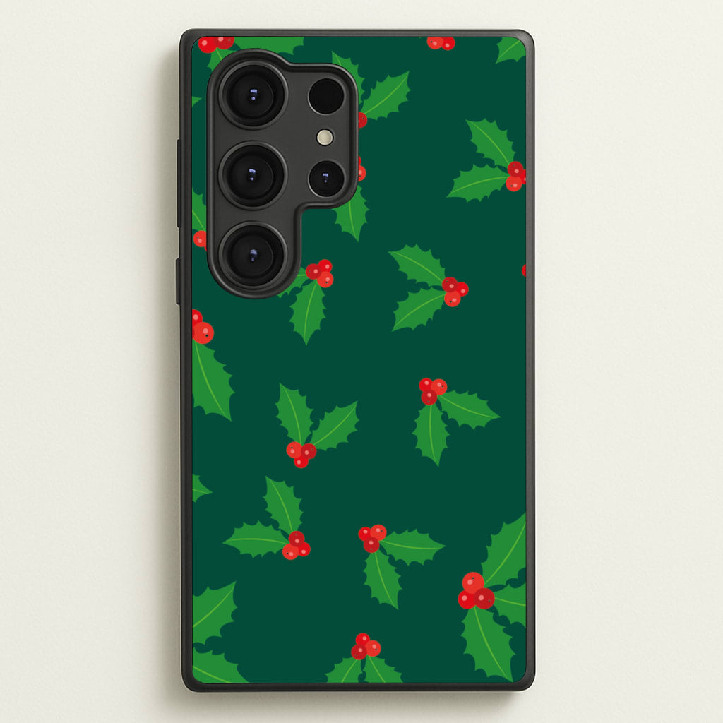 Holly - Christmas Patterns - Christmas Patterns Phone Case for Galaxy S25 Ultra