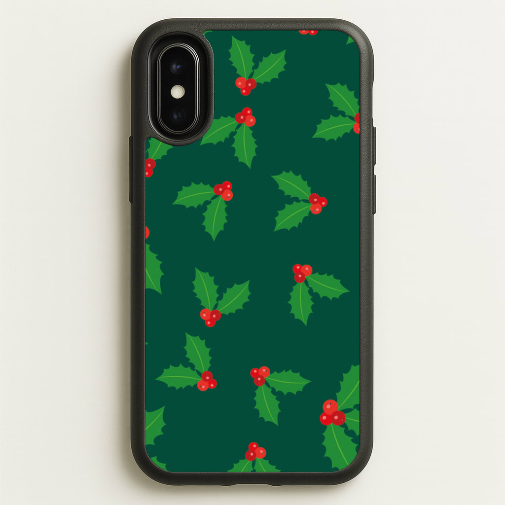 Holly - Christmas Patterns - Christmas Patterns Phone Case for iPhone X / XS
