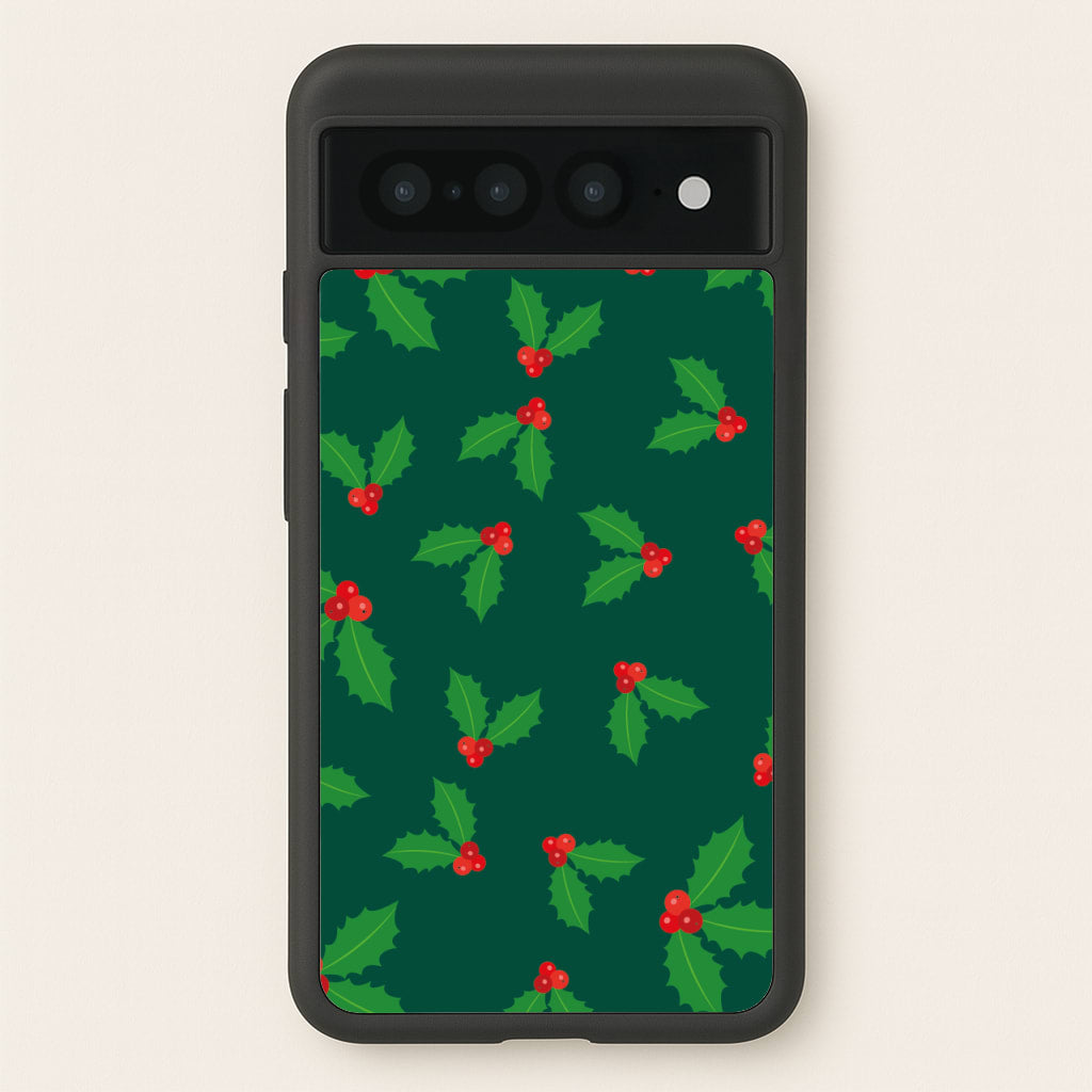 Holly - Christmas Patterns - Christmas Patterns Phone Case for Google Pixel 7 Pro