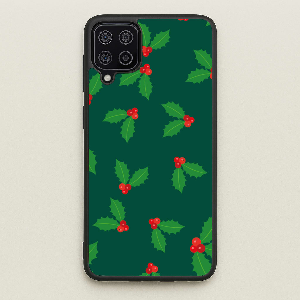 Holly - Christmas Patterns - Christmas Patterns Phone Case for Galaxy A12
