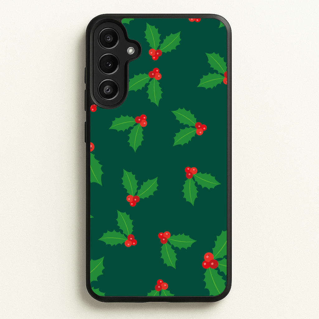 Holly - Christmas Patterns - Christmas Patterns Phone Case for Galaxy A36