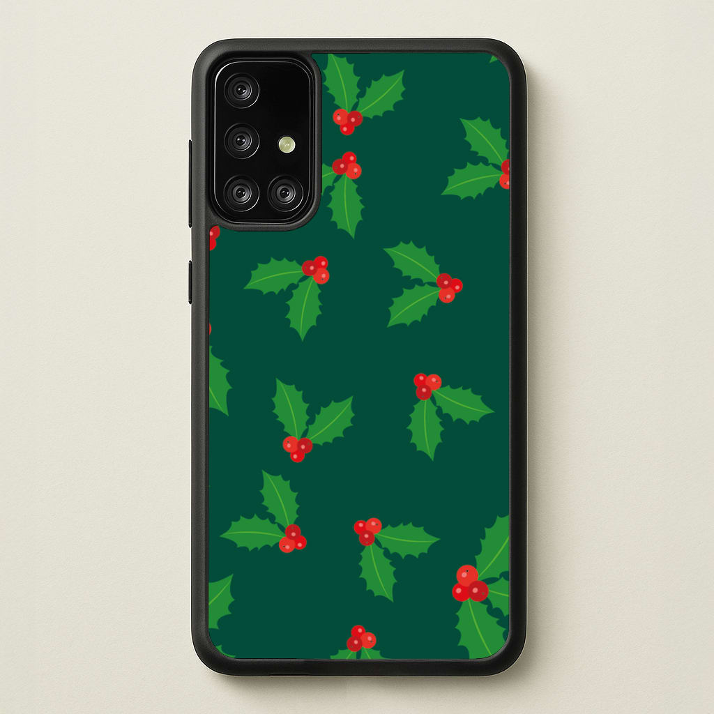 Holly - Christmas Patterns - Christmas Patterns Phone Case for Galaxy A71