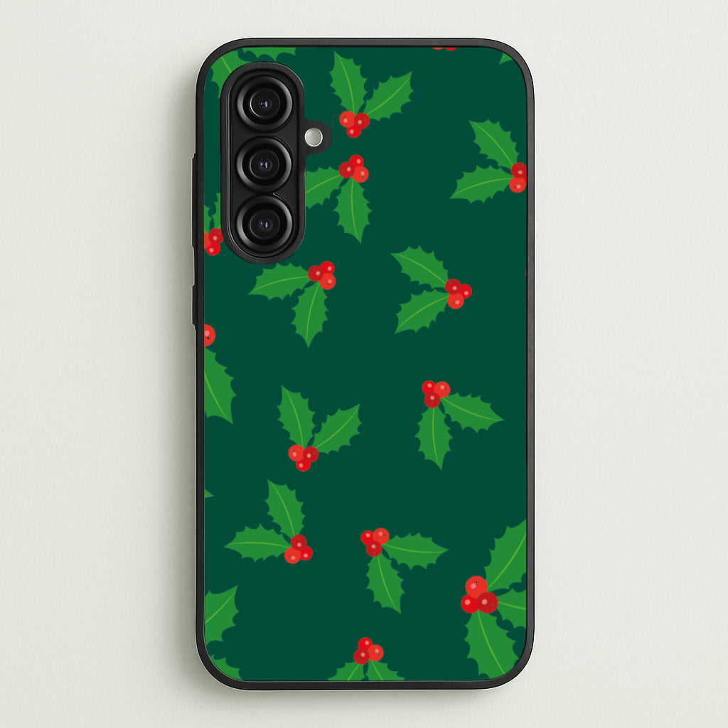 Holly - Christmas Patterns - Christmas Patterns Phone Case for Galaxy A16