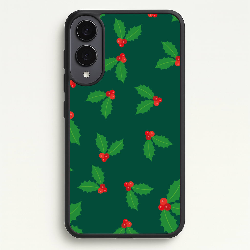 Holly - Christmas Patterns - Christmas Patterns Phone Case for Galaxy S25 Edge