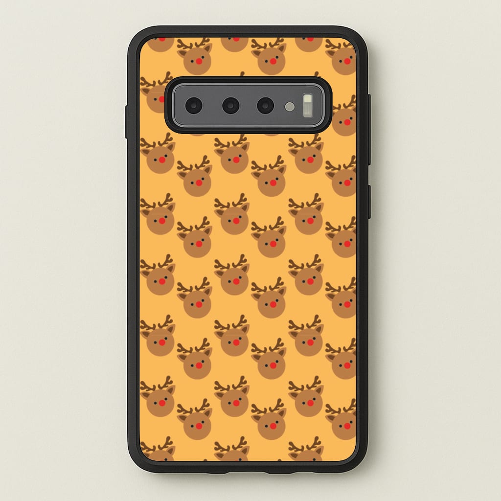 Rudolph Pattern - Christmas Patterns - Christmas Phone Case for Galaxy S10 Plus