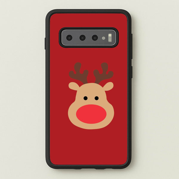 Rudolph Face - Christmas - Christmas Phone Case for Galaxy S10