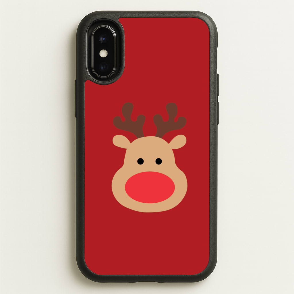 Rudolph Face - Christmas - Christmas Phone Case for iPhone X / XS