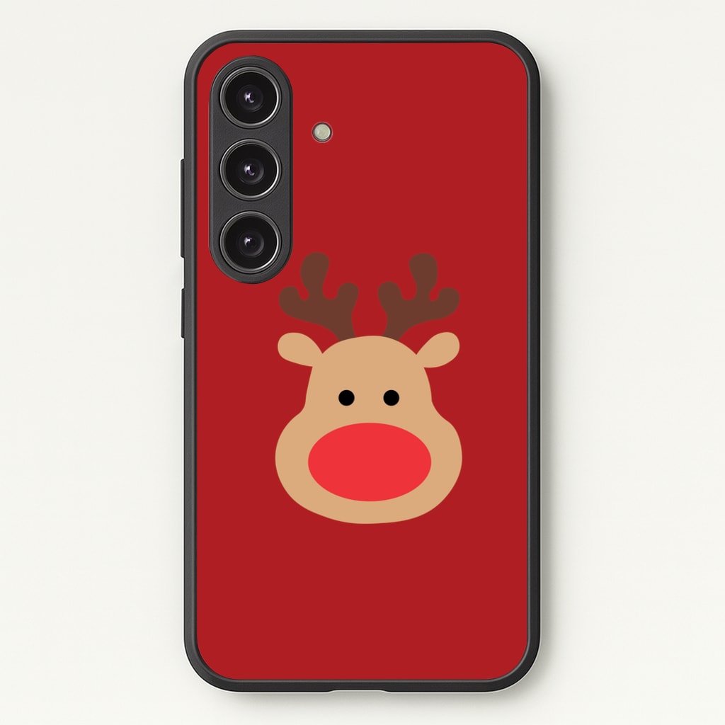 Rudolph Face - Christmas - Christmas Phone Case for Galaxy S25 Plus