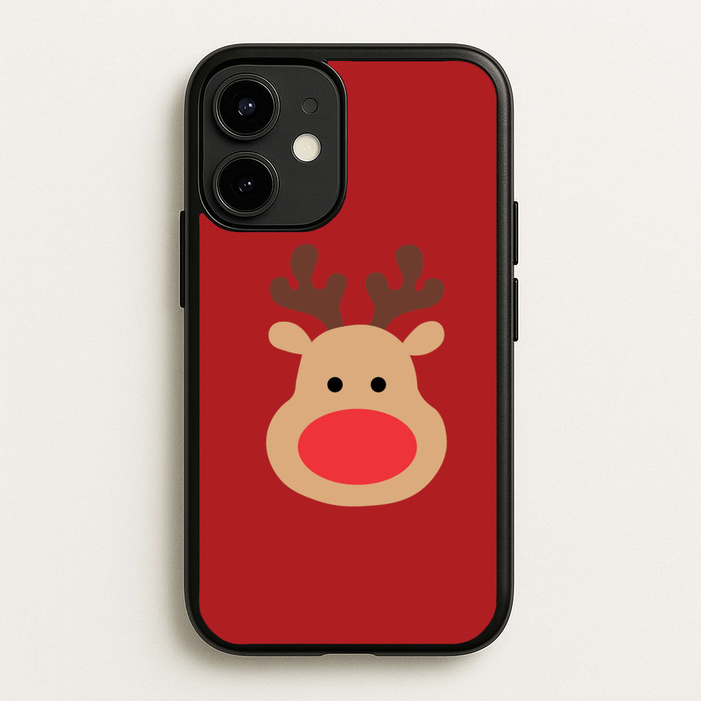 Rudolph Face - Christmas - Christmas Phone Case for iPhone 12 / 12 Pro