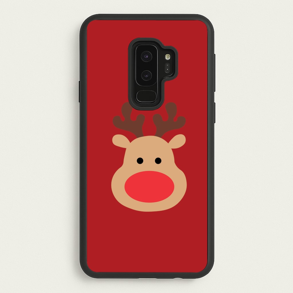 Rudolph Face - Christmas - Christmas Phone Case for Galaxy S9 Plus