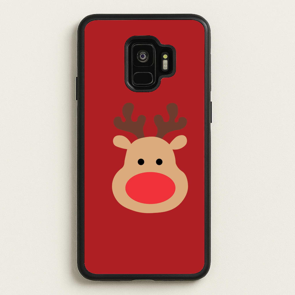 Rudolph Face - Christmas - Christmas Phone Case for Galaxy S9