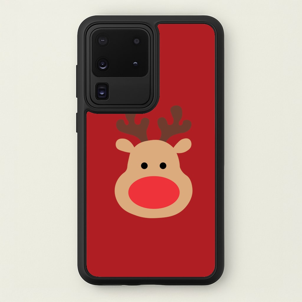 Rudolph Face - Christmas - Christmas Phone Case for Galaxy S20 Ultra