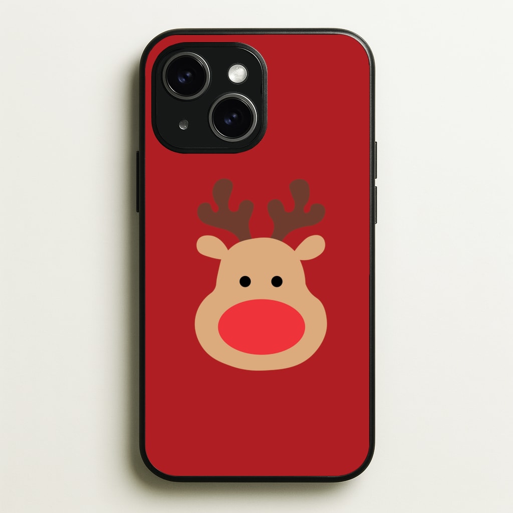 Rudolph Face - Christmas - Christmas Phone Case for iPhone 15