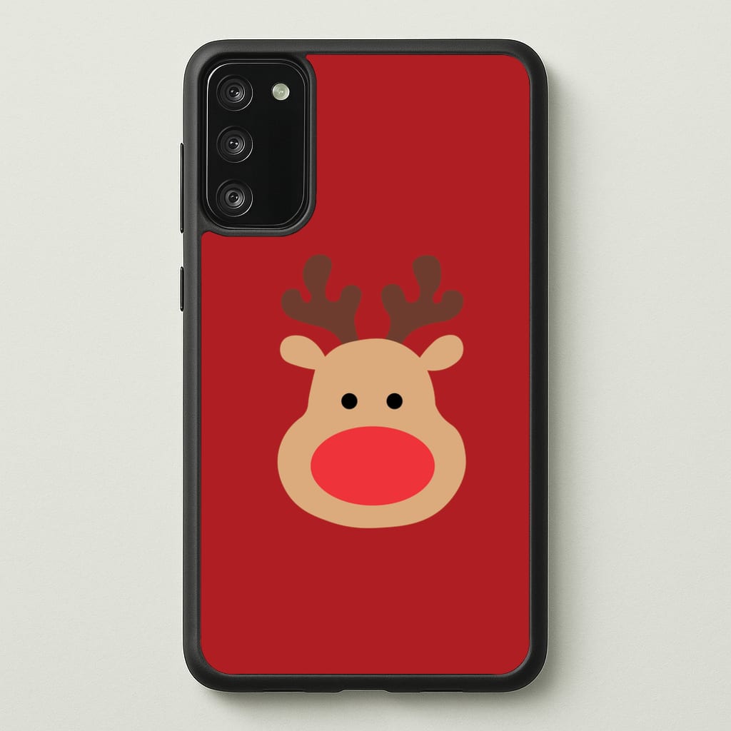 Rudolph Face - Christmas - Christmas Phone Case for Galaxy S20FE