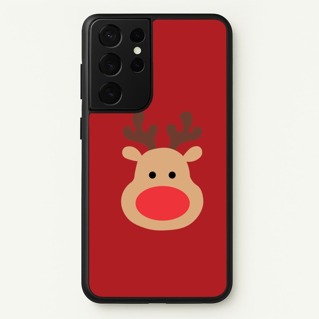 Rudolph Face - Christmas - Christmas Phone Case for Galaxy S21 Ultra