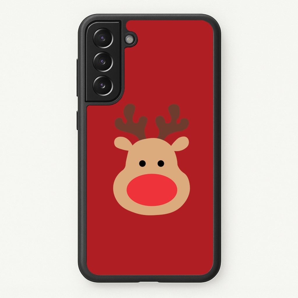 Rudolph Face - Christmas - Christmas Phone Case for Galaxy S21FE