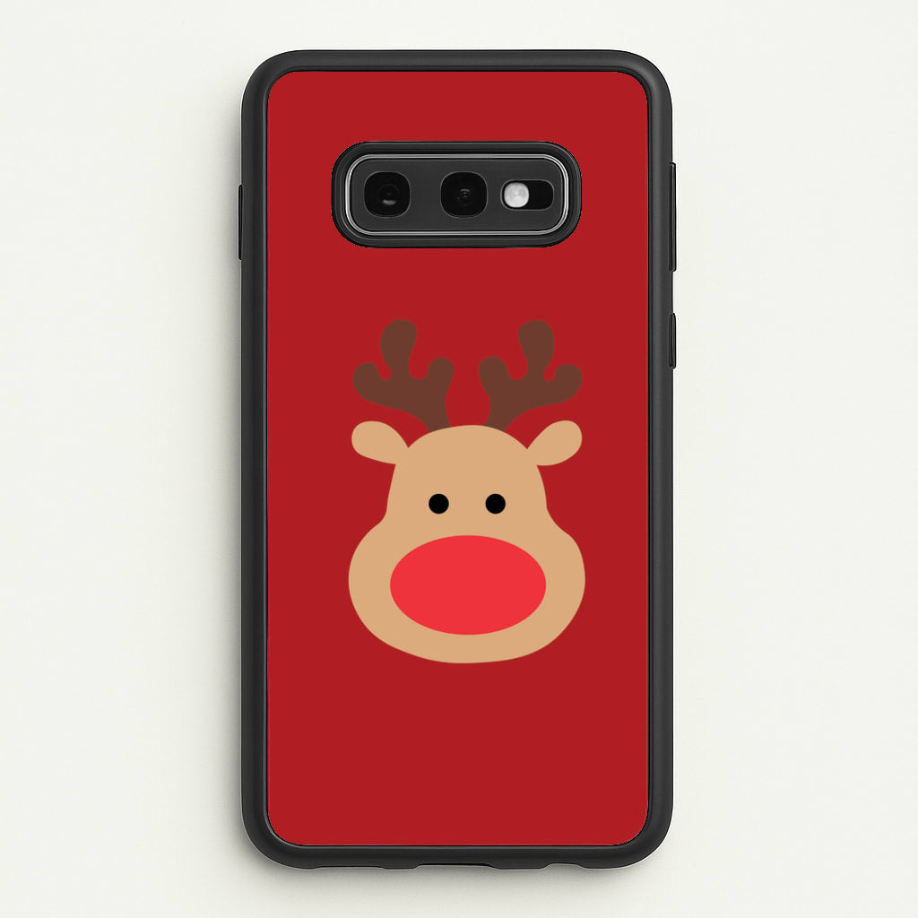 Rudolph Face - Christmas - Christmas Phone Case for Galaxy S10e