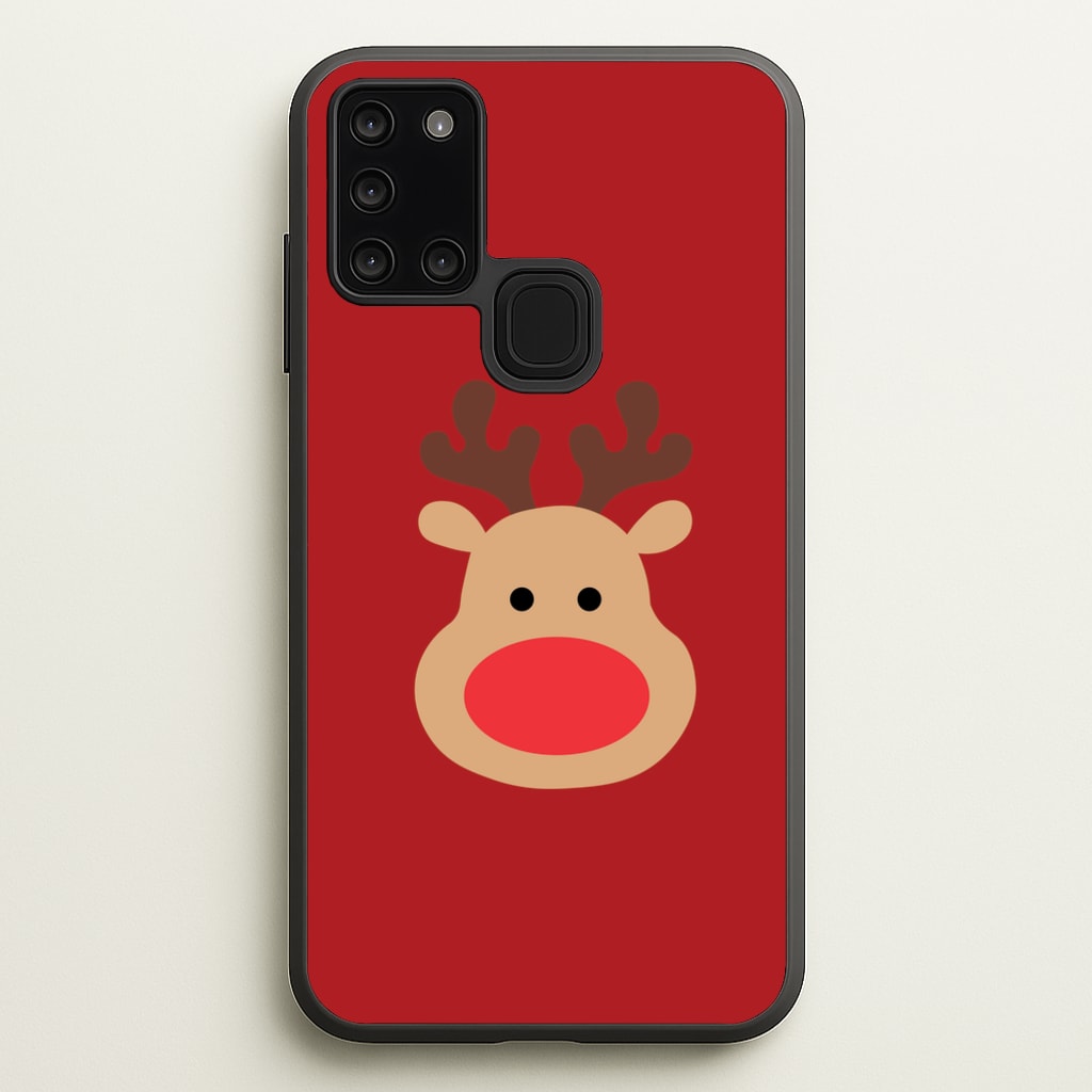 Rudolph Face - Christmas - Christmas Phone Case for Galaxy A21s