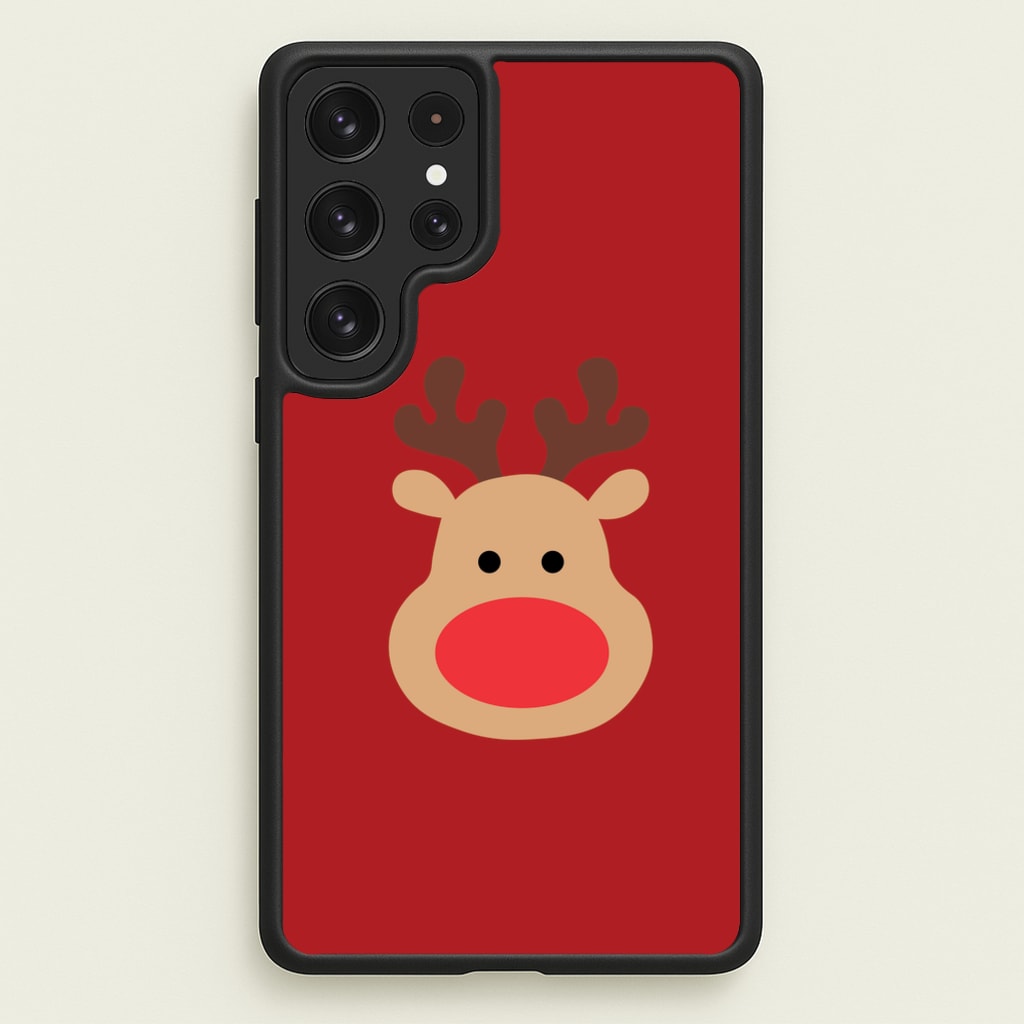 Rudolph Face - Christmas - Christmas Phone Case for Galaxy S22 Ultra