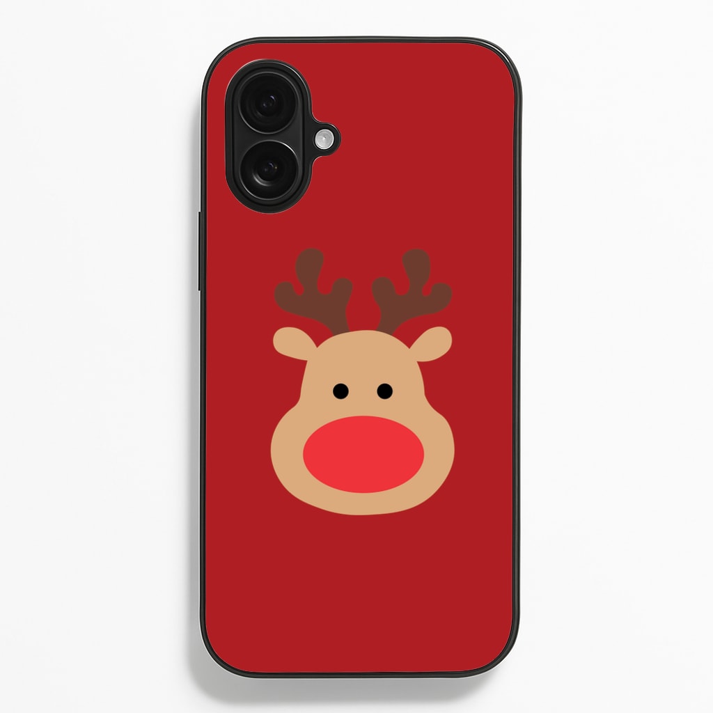 Rudolph Face - Christmas - Christmas Phone Case for iPhone 16 Plus