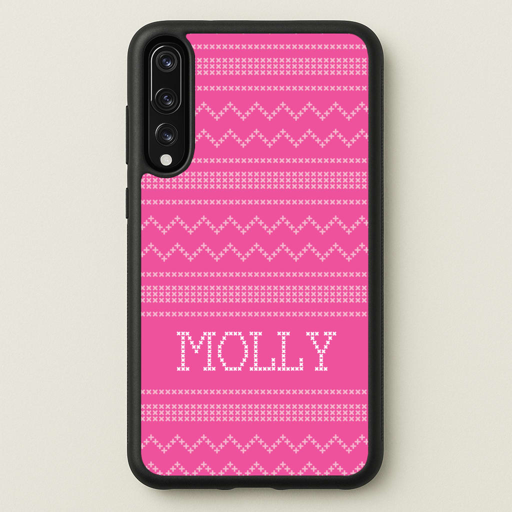Personalised Christmas Jumper Pink - Personalised Christmas Phone Case for Huawei P20 Pro