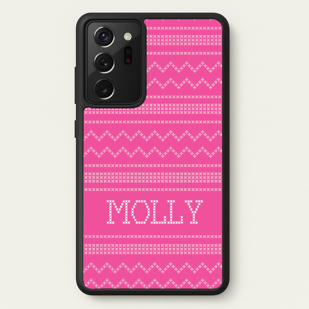 Personalised Christmas Jumper Pink - Personalised Christmas Phone Case for Galaxy Note 20 Ultra