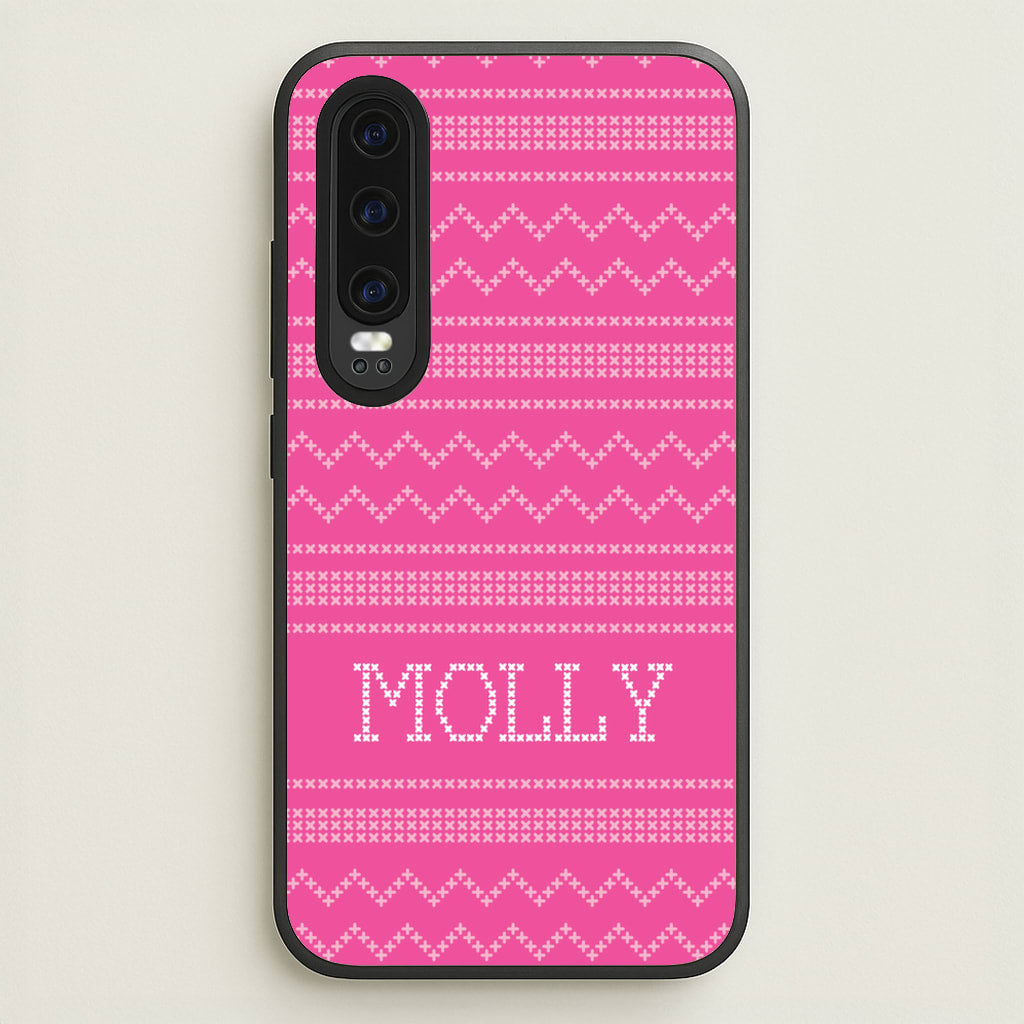 Personalised Christmas Jumper Pink - Personalised Christmas Phone Case for Huawei P30