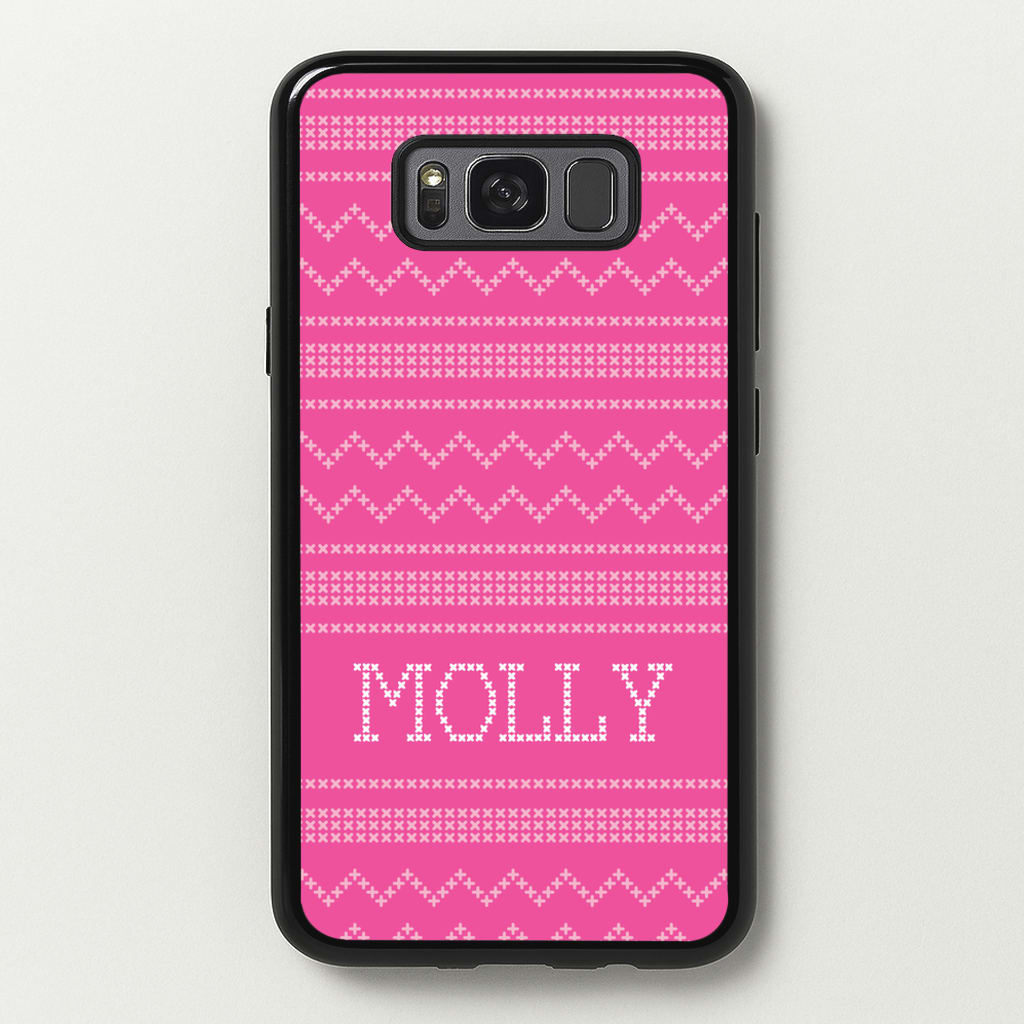 Personalised Christmas Jumper Pink - Personalised Christmas Phone Case for Galaxy S8