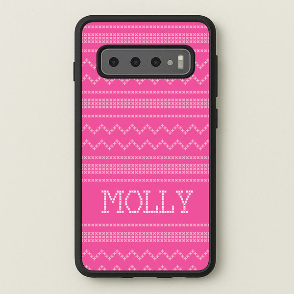Personalised Christmas Jumper Pink - Personalised Christmas Phone Case for Galaxy S10