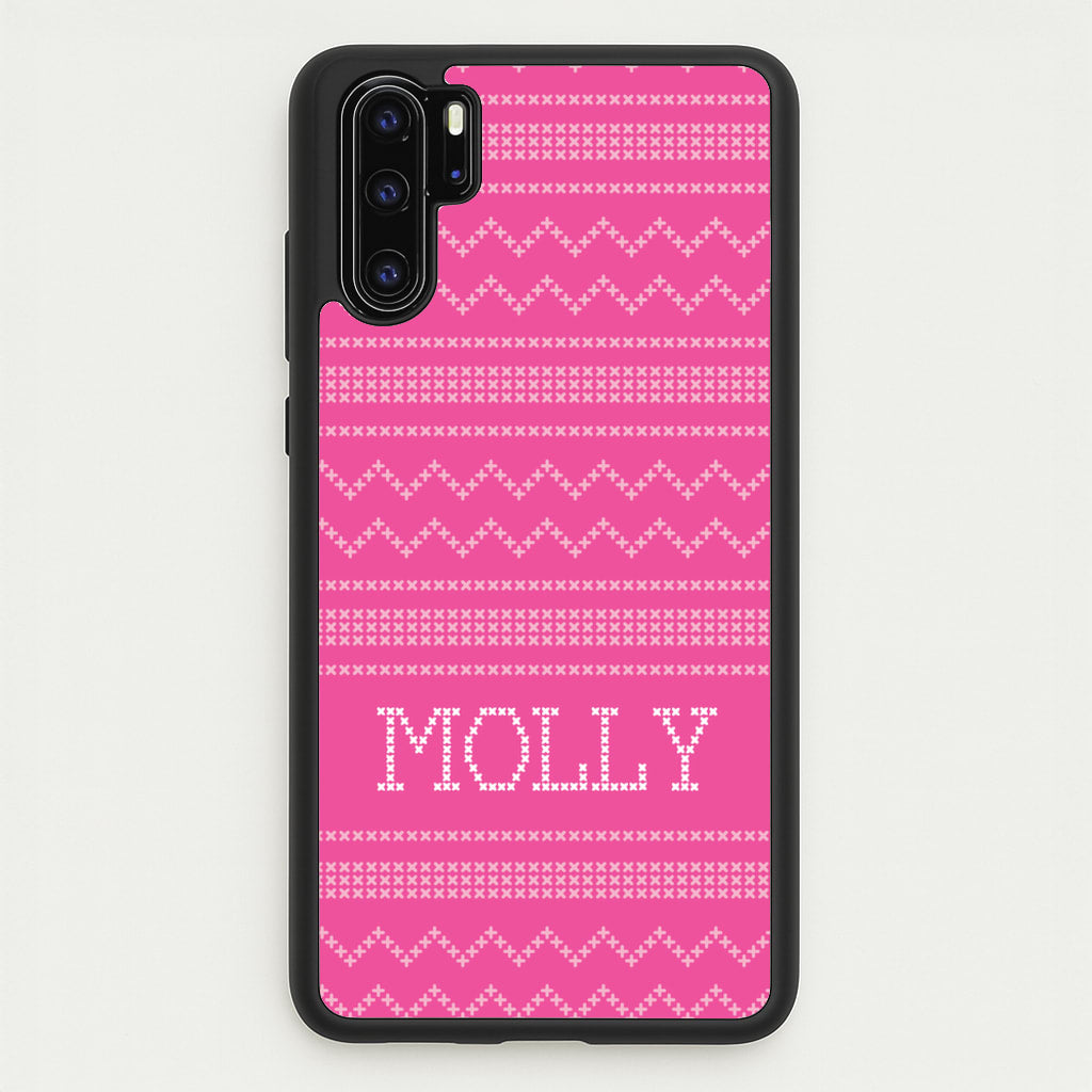 Personalised Christmas Jumper Pink - Personalised Christmas Phone Case for Huawei P30 Pro